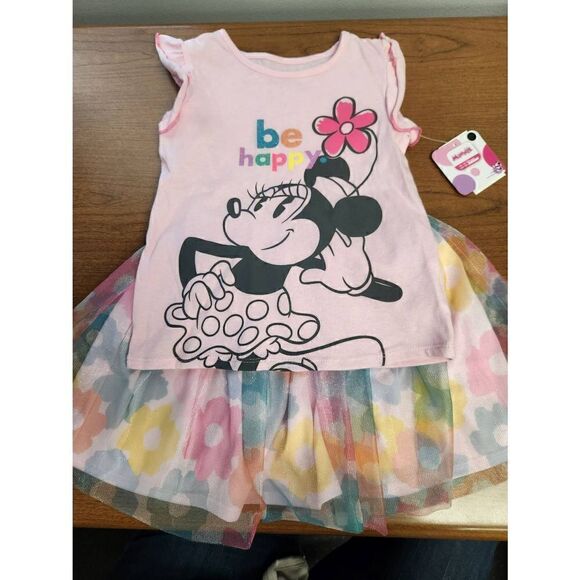 NWT Disney Jr 5T pink Minini top with pastel skirt - Picture 1 of 5